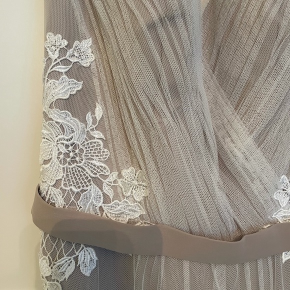 V-neck Long Tulle Bridesmaid Dress by Kleinfeld - Picture 3 of 8